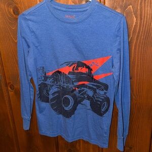 Cat & Jack Blue and Red Monster Truck Long Sleeve Tee
